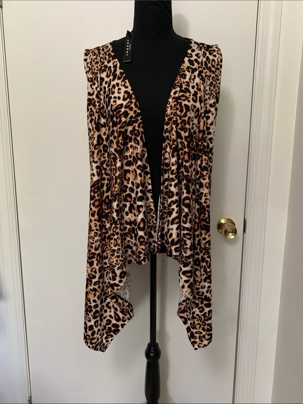 Leopard Print Open-Front Vest  Made By Johnny Size XL#33